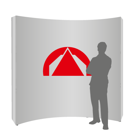 Textilfaltwand | 3 x 3 Felder gebogen | einseitig bedruckt