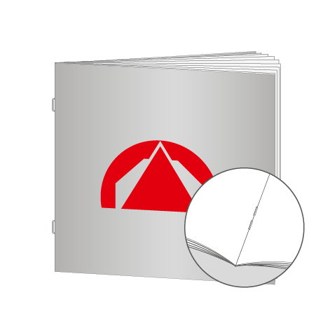 Broschüren Drahtheftung Quadrat