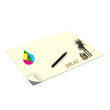 Schreibtischunterlage aus Zuckerrohrpapier | DIN A2 | einseitig bedruckt