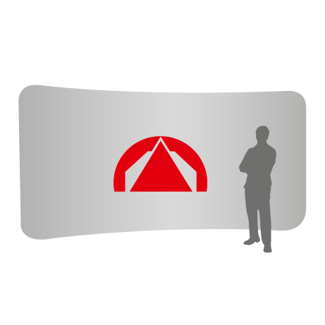Textilwand ALU | 600er gebogen | einseitig bedruckt