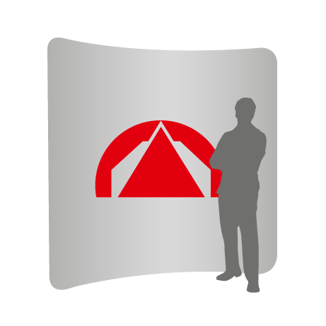 Textilwand ALU | 240er gebogen | einseitig bedruckt