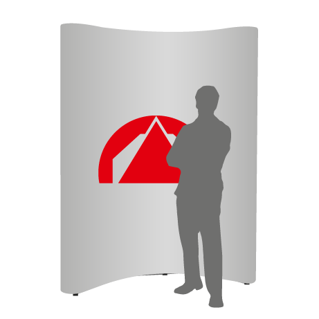 Pop-Up Faltwand | 2 x 3 Felder gebogen | einseitig bedruckt