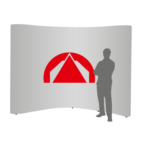 Pop-Up Faltwand | 4 x 3 Felder gebogen | einseitig bedruckt