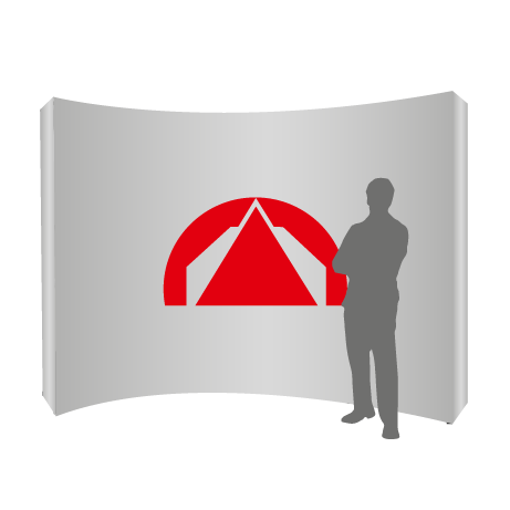 Textilfaltwand | 4 x 3 Felder gebogen | einseitig bedruckt