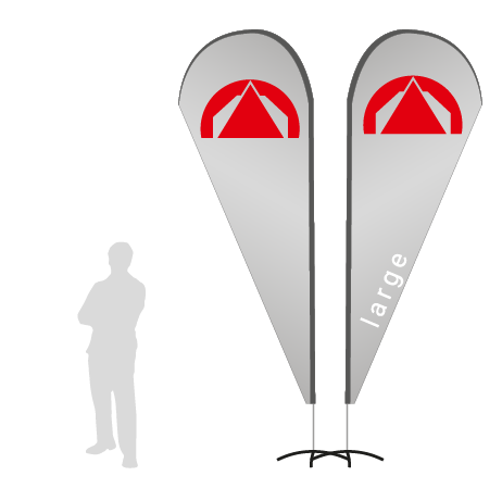 Beachflag Drop | Large (350 cm) | beidseitig bedruckt