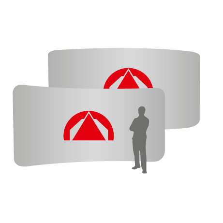 Textilwand ALU | 600er gebogen | beidseitig bedruckt
