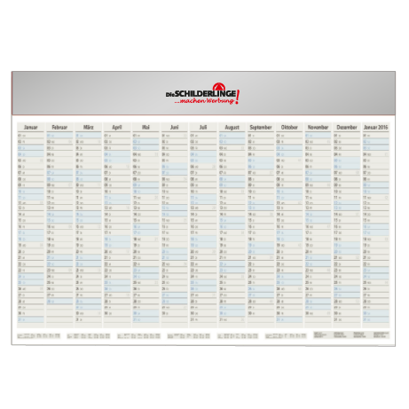 Jahresplaner – einseitig