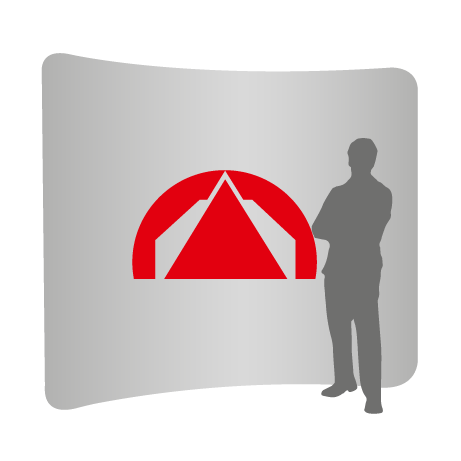 Textilwand ALU | 300er gebogen | einseitig bedruckt